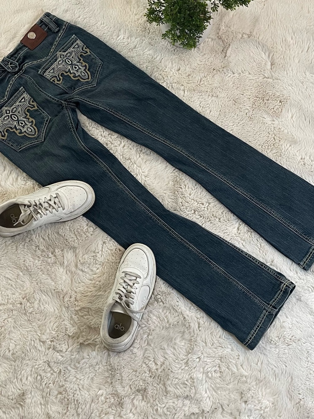 Vintage Antik Denim Y2K Thick Contrast Stitch Bootcut Jeans 27